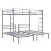 Full over Twin Metal Triple Bunk Bed with Built-in Shelf -ModernLuxe - 4 of 4