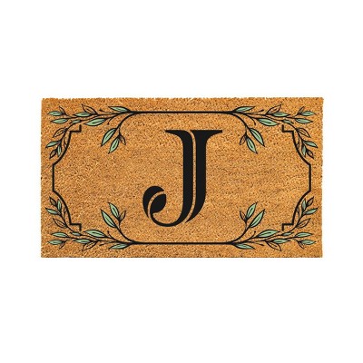 28" x 16" Monogram Coir Mat, Letter  "J"