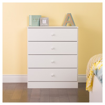 Astrid 42.5" White MDF Vertical 4-Drawer Dresser