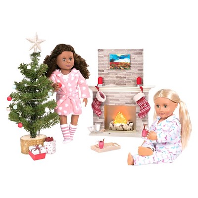 18 inch hot sale doll fireplace