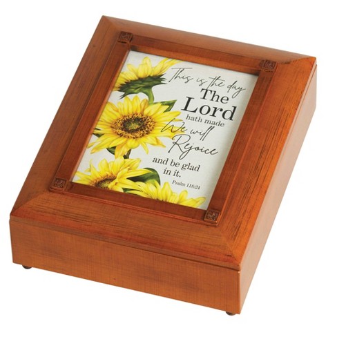 Dicksons Day Lord Has Made Be Glad Yellow Sunflower Walnut Finish