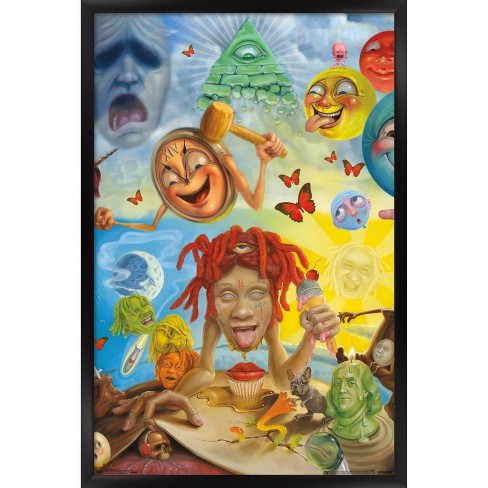 International Trippie - Art Wall Poster Prints Black Framed Version 22.375" X 34" : Target