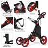 Costway Folding 4 Wheels Golf Push Cart W/Bag Scoreboard Adjustable Handle Red\Blue\Gray\Green - 2 of 4