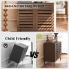 Farmhouse Sideboard Buffet Storage Cabinet with Strip Skeleton Door and Adjustable shelves, for living room dining room kitchen - 3 of 4