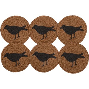 Heritage Farms Crow Jute Coaster Set of 6 - 1 of 4