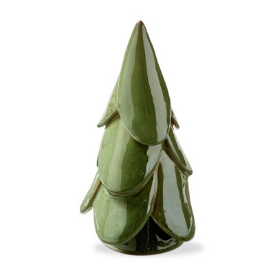 TAG Vail Light Green Ceramic Tree Decor 10 Inch Holiday Sculpture Decorative Object for Christmas and Seasonal Decor