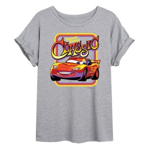 Women's - Disney - Radiator Springs Classic Lightning McQueen Oversized Graphic T-Shirt - 1 of 4