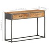 vidaXL Console Table 43.3"x13.8"x29.5" Solid Acacia Wood - 4 of 4
