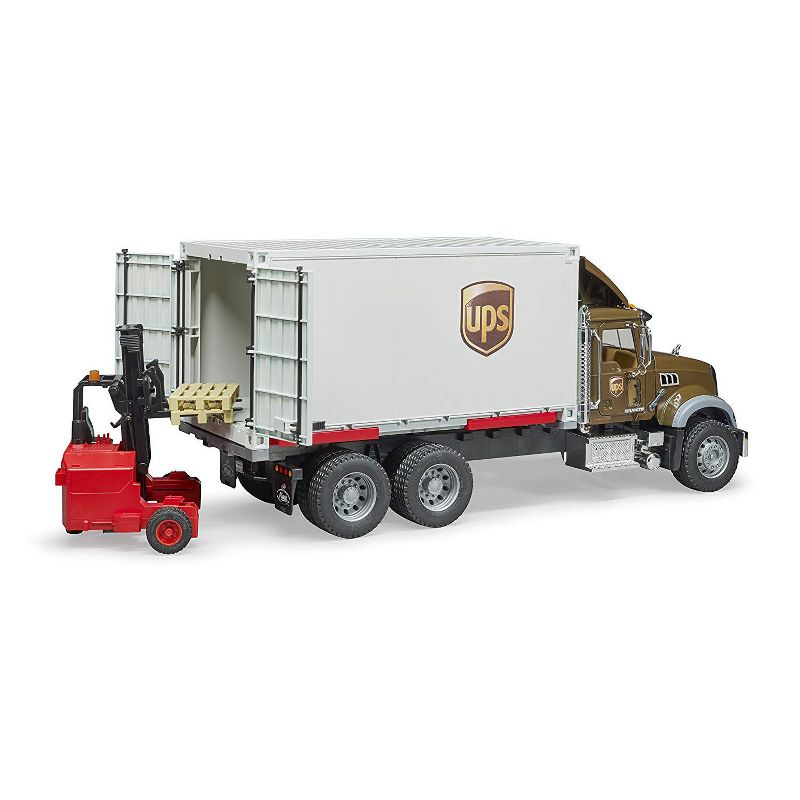 Bruder MACK Granite UPS Logistics Truck with Forklift, 1 of 8