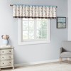 Elegant Floral Embroidered Window Valance, All Season Textured Light Filtering Curtain fits Various Room Decor, Blue, 50x18" - 2 of 4
