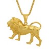 Steeltime 24" 18k gold plated stainless steel lion pendant - 2 of 4