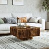 vidaXL Coffee Table Smoked Oak 23.6 in.x23.6 in.x12.4 in. Engineered Wood - 3 of 4