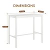 MAYEERTY 47in Counter Height Rectangular Pub Table with Metal Legs and Wood Top Modern Industrial Design White - 4 of 4