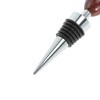 Unique Bargains Oval-Top Wine Stopper Aluminum Alloy TPR Wood Red Brown Black Silver Tone 1 Pc - 3 of 3