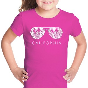 LA Pop Art Girl's Word Art T-shirt - California Shades - 1 of 4