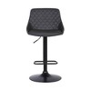 Anibal Contemporary Adjustable Counter Height Barstool Black/Gray - Armen Living: Swivel, Low Back, Steel Frame - 2 of 4