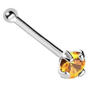 Jewelry Avalanche 22G 14K Gold Ball-end Nose Stud with Citrine Gemstone - 1 of 2