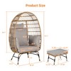 Wicker Egg Chair,Rattan Egg Chair Indoor Outdoor,Oversized Large Egg Chairs 600lbs with Ottoman and Thick Cushions for Porch, Backyard, Balcony - 3 of 3