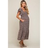 Pinkblush Black Floral Flutter Maternity Midi Dress - 2 of 4