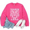 Simply Sage Market Women's Graphic Sweatshirt Mardi Gras Mask Distressed - 3 of 4