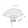 Unique Bargains Cherry Blossom with Tassel Folding Fan 1 Pc - 2 of 4