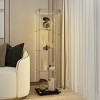 Syemin Decorative Storage Cabinets Glass Display Cabinet with 4 Shelve, Display Storage Cabinet, Floor Standing Display Cage, Black, 15.67"*13.58"*65" - 2 of 4