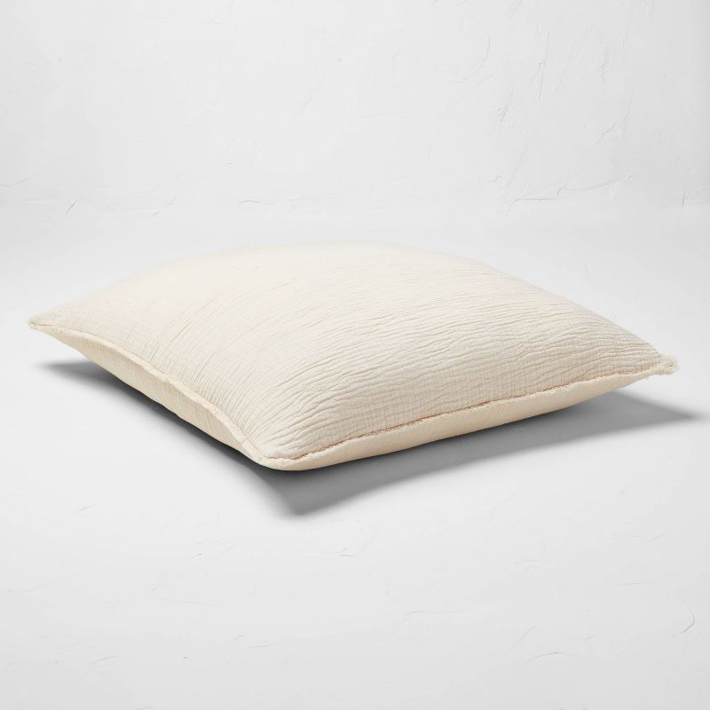 Euro 26''x26'' Textured Chambray Cotton Decorative Throw Pillow - Casaluna™, 3 of 11