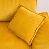 84.6" Convertible Corduroy 2-Seater Sectional Sofa with 2 Ottomans & Pillows - 2 of 4