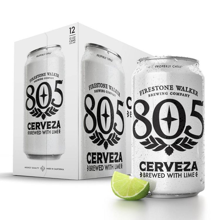 Firestone Walker 805 Cerveza Blonde Ale Beer with Lime - 12pk/12 fl oz Cans, 1 of 8
