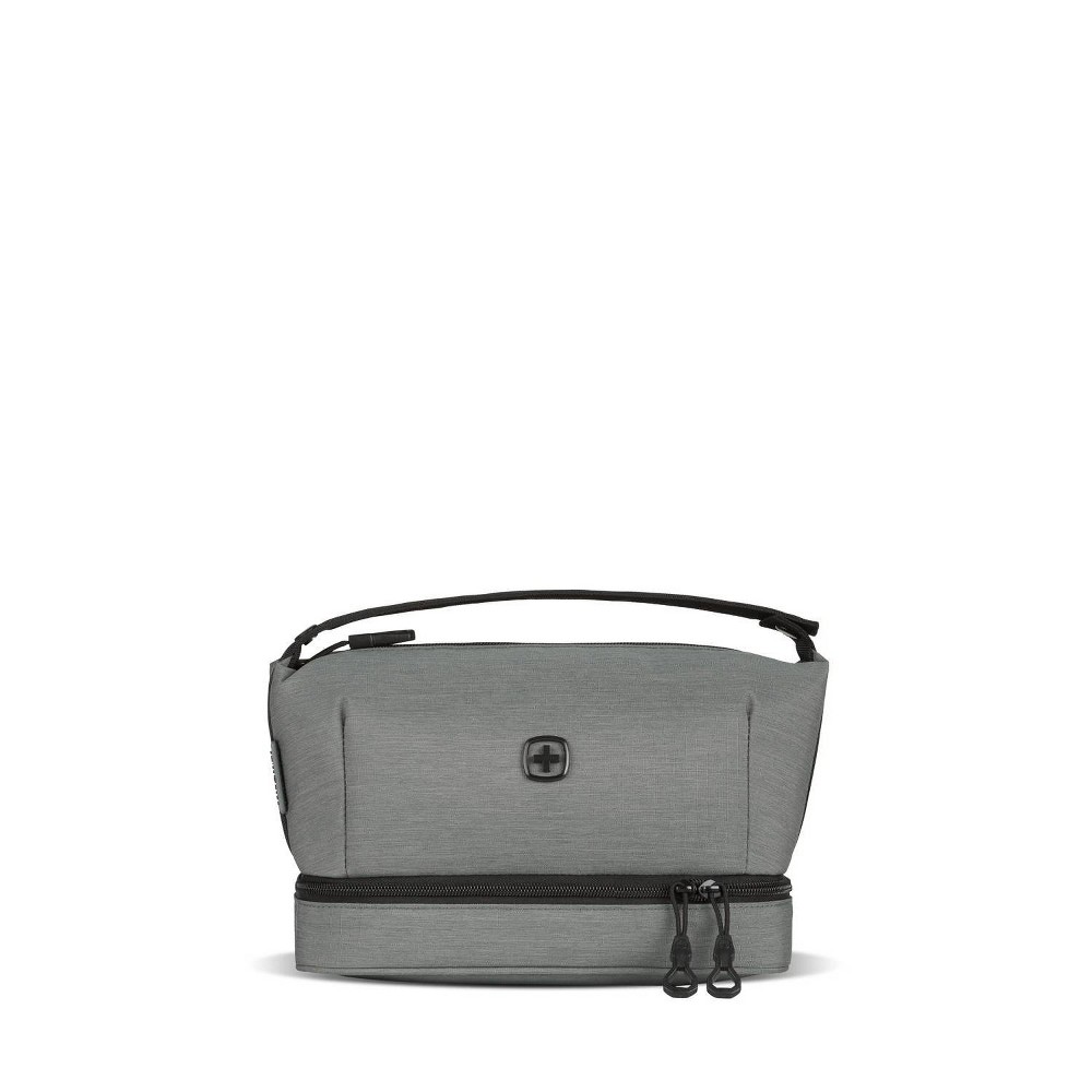 Photos - Cosmetic Bag Swiss Gear SWISSGEAR Deluxe Travel Dopp Kit - Gray: Toiletry Organizer with Mesh Pocket 