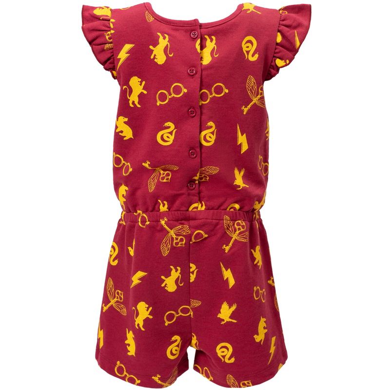 Harry Potter Gryffindor Harry Potter Girls French Terry Sleeveless Romper Little Kid to Big Kid, 3 of 8