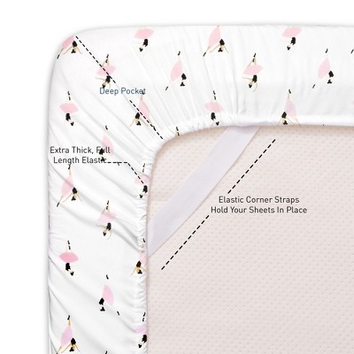 Pink Ballerina Print Twin XL Microfiber Kids' Sheet Set