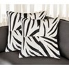 HomeRoots Set of Two 18" White and Black Zebra Cowhide Throw Pillows - 2 of 4