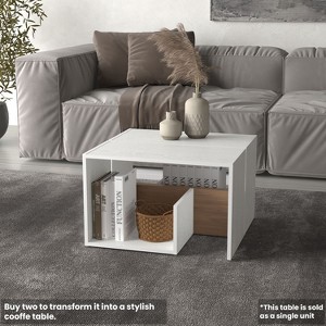Kumasinova 15.7" Multifunctional Coffee Table,Modern High End Table with Storage,Side Table for Living Room,Bedroom,Office,Living Room Furniture,White - 1 of 4