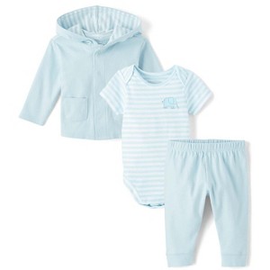 The Children's Place Baby Boys Long Sleeve Striped 3-Piece Outfit Set - 1 of 4