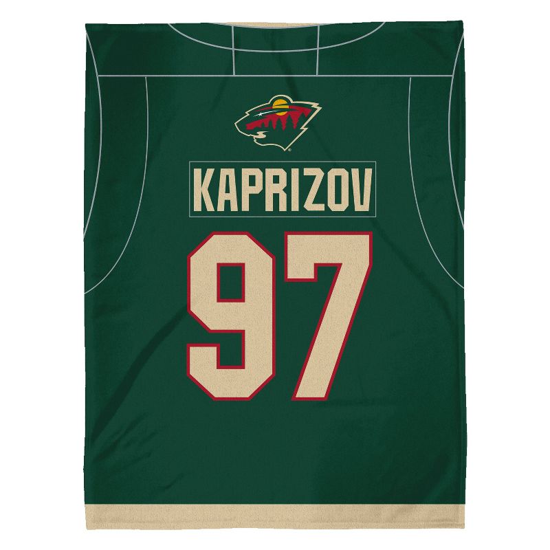 Sleep Squad Minnesota Wild Kirill Kaprizov 60 x 80  Raschel Plush Blanket, 3 of 6
