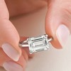 Pompeii3 Certified 5Ct Emerald Cut Lab Created Diamond Solitaire Engagement Ring Gold Or Pt - 4 of 4