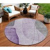Purple Eggplant And Gray Abstract Washable Indoor Outdoor Area Rug - 2 of 4