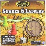 The Canadian Group Classic Games Wood Snakes & Ladders Set |  Board & 4 Game Pieces