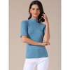INSPIRE CHIC Women's Mock Neck Lightweight Slim Fit Half Sleeve Knit Pullover Sweater - 3 of 4