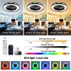 HUMHOLD 20" Smart Low Profle Ceiling Fans with RGB Lights Remote/APP/Voice Control, Bladeless Ceiling Fans with 6 Speeds, Timer, Quiet DC Motor, Black - 3 of 4
