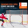 VEVOR Hockey Goal with Backstop and Targets, Street Steel Hockey Net, 72" Pro Hockey Training Goal Set, White/Red - 3 of 4