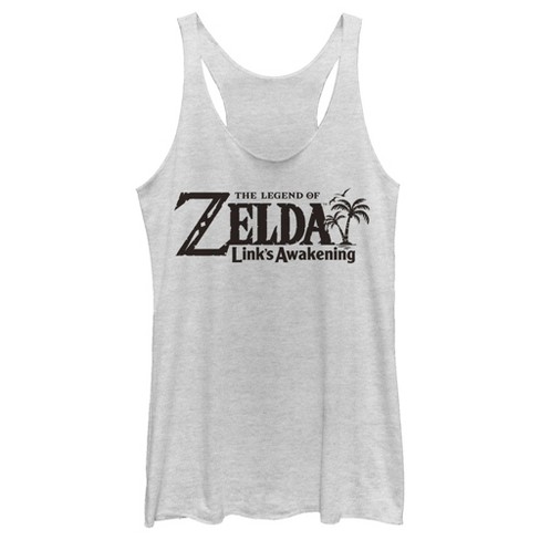 Women's Nintendo Legend of Zelda Link's Awakening Kanji Character Logo  Racerback Tank Top Black Heather X Large 