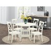 HomeStock 5-Pc Linen White Finish Solid Wood Top - Round Dining Room Set - Seats-4 - 2 of 4