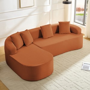 Mjkone 99''Chenille L-Shape Sectional Sofa with Curved Chaise，Modern Cloud 3-Seater Sofa - 1 of 4