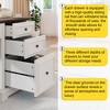 Vipbear administrative desk, wooden computer desk with drawers and cabinets, for home, study, work, writing, antique white home desk for work, white - 4 of 4