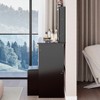 Makeup Vanity Desk with Sliding Mirror, Makeup Vanity Table with Stool, Small Dressing Table with Drawers & Open Storage for Small Space - 4 of 4