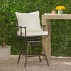 GDFStudio Rovie Outdoor Iron Height Adjustable Swivel Barstool with Cushions - 2 of 4