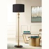 Possini Euro Design Summit Mid Century Modern 71" Tall Floor Lamp Warm Gold Matte Black Light Blaster Drum Shade for Living Room Bedroom - 2 of 4
