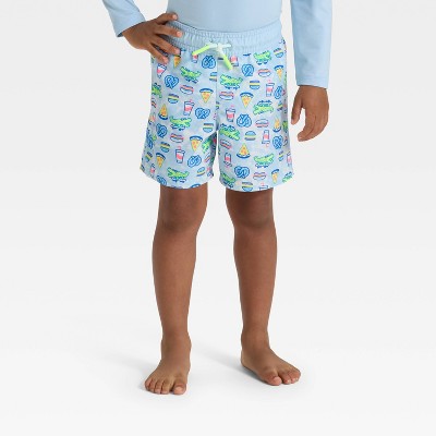 Toddler Boys' Snack Time Swim Shorts - Cat & Jack™ Light Blue